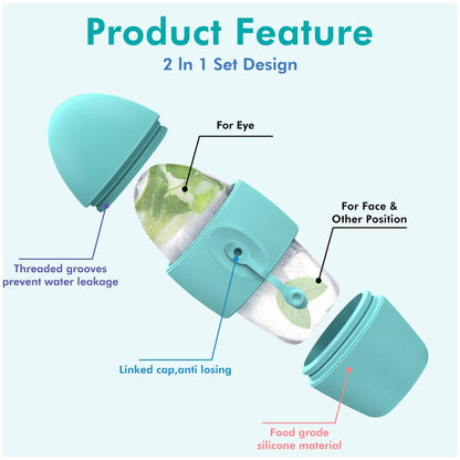 Silicone ice face roller for cooling facial massage and de-puffing, available in pink, green, purple, red, and yellow