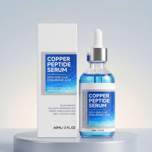 Copper peptide serum with GHK-Cu and hyaluronic acid for firming skin
