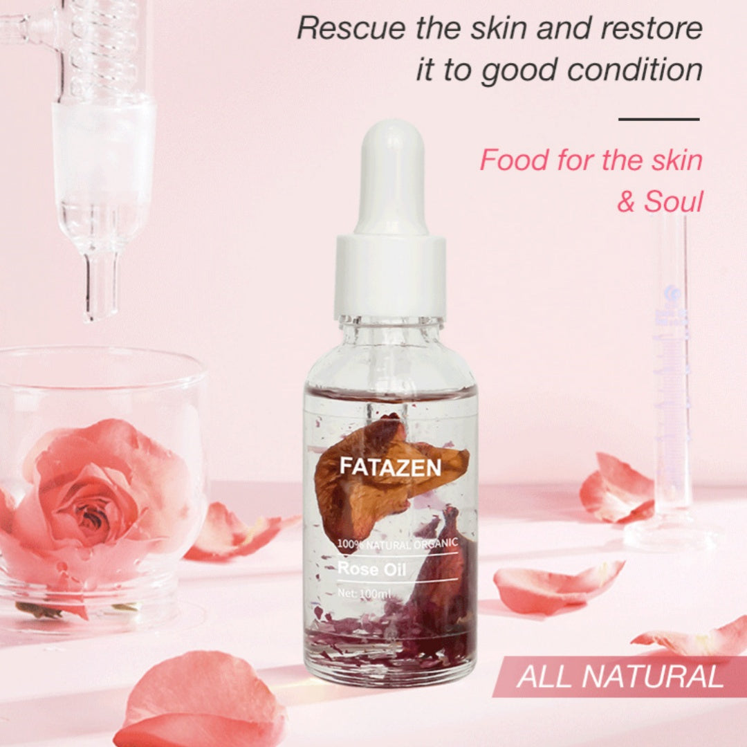 Rose aromatherapy facial massage oil for gua sha and relaxation